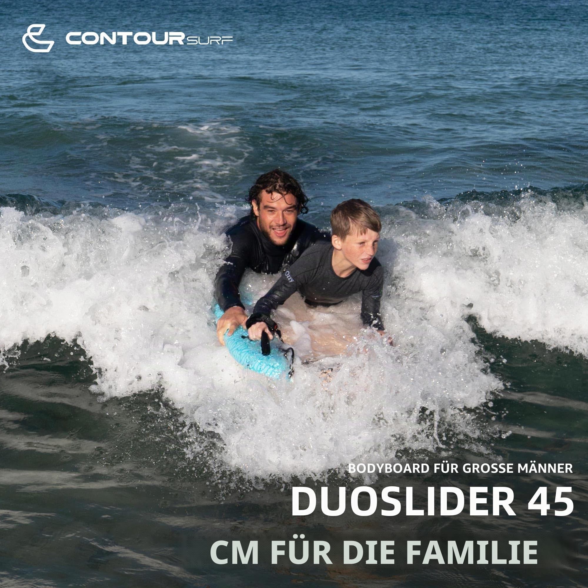 Thurso SURF DuoSlider Bodyboard mit Griffen, 114,4 cm, EPS-Kern, IXPE-Deck, HDPE Glatte Unterseite