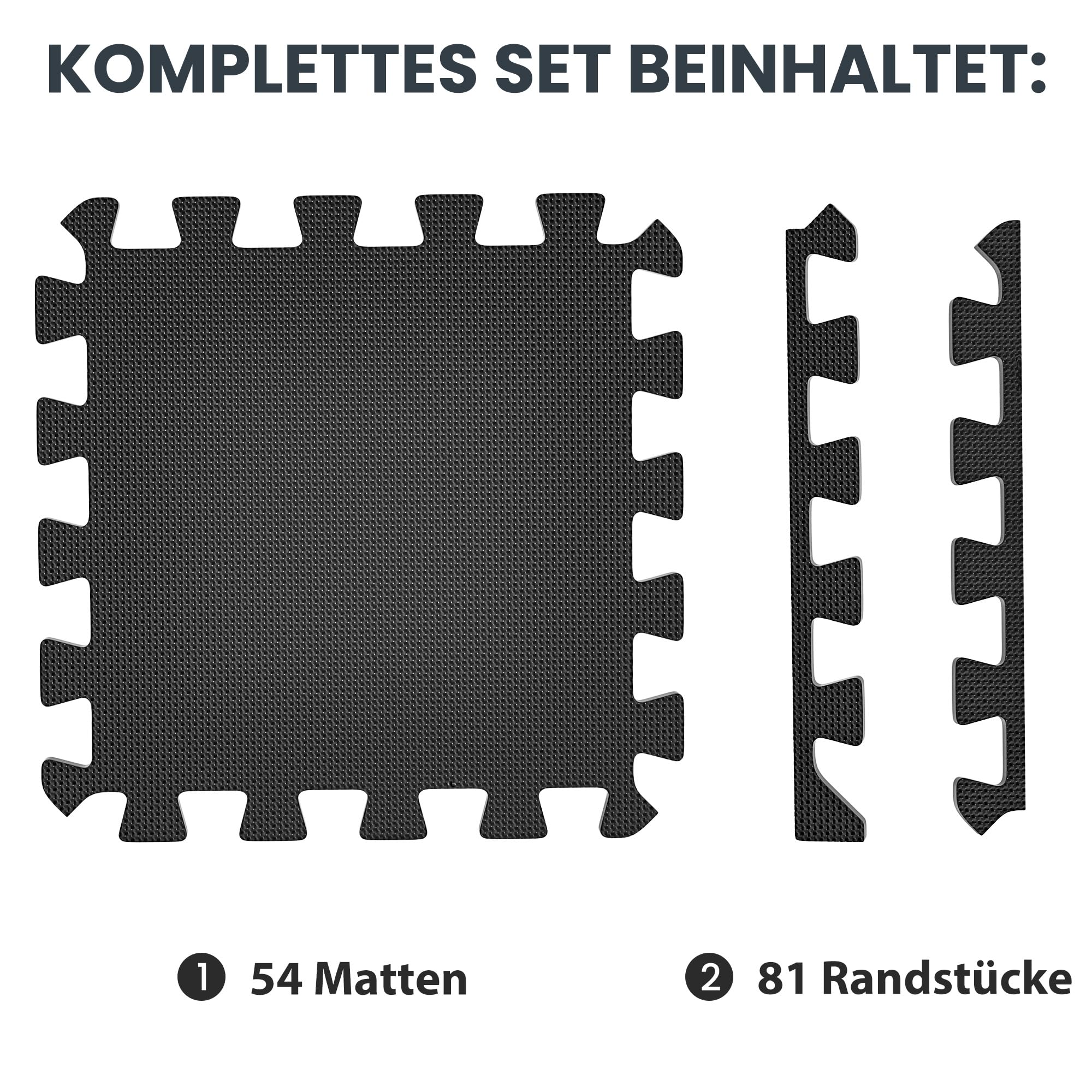 Ultrasport Bodenschutzmatte Trainingsmatte - 18 oder 54 Stücke - Extra Dicke Bodenmatte mit 20% mehr Schutz rutschfeste Schutzmatten Fitness, Fitnessmatte, Puzzlematte Boden, Gym Matte Sport