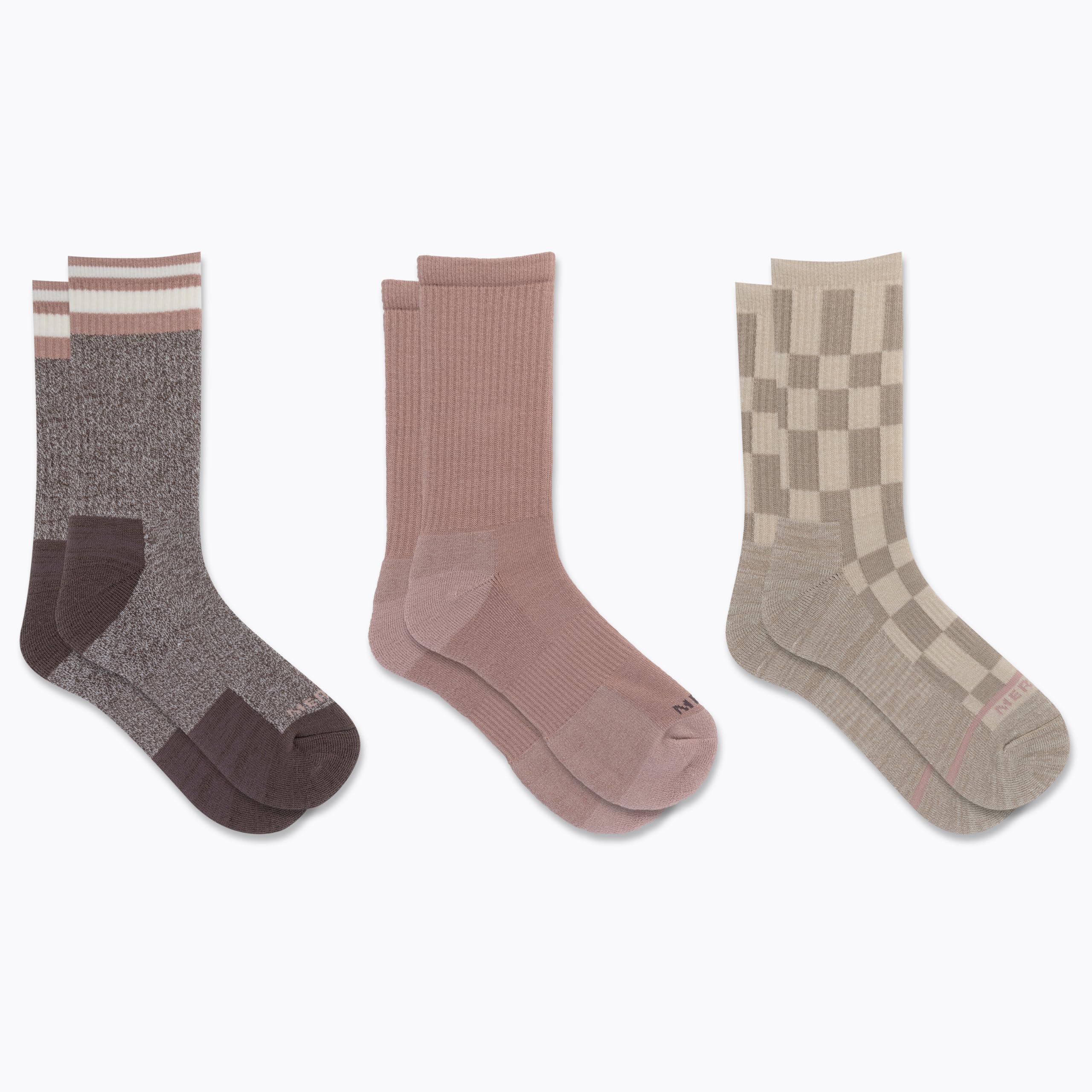 Merrell Camper Everyday wełniana załoga Uniseks Men's And Women's Wool Everyday Hiking Crew Socks - 3 & 6 Pairs - Cushioned Moisture Wicking