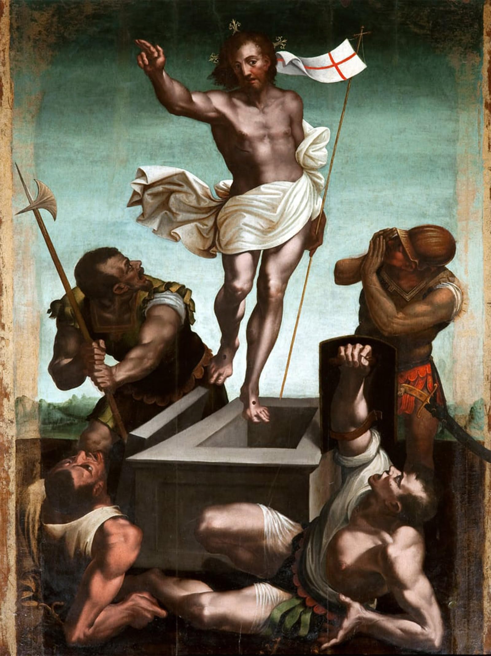 ARTXLXXBN Famous Painting Art Wall Decor Abstract Art Picture Resurrection Jesus Holds a Stick Cross At the End of by Luca Cambiaso Animal Pictures for Home Decor 60x90cm