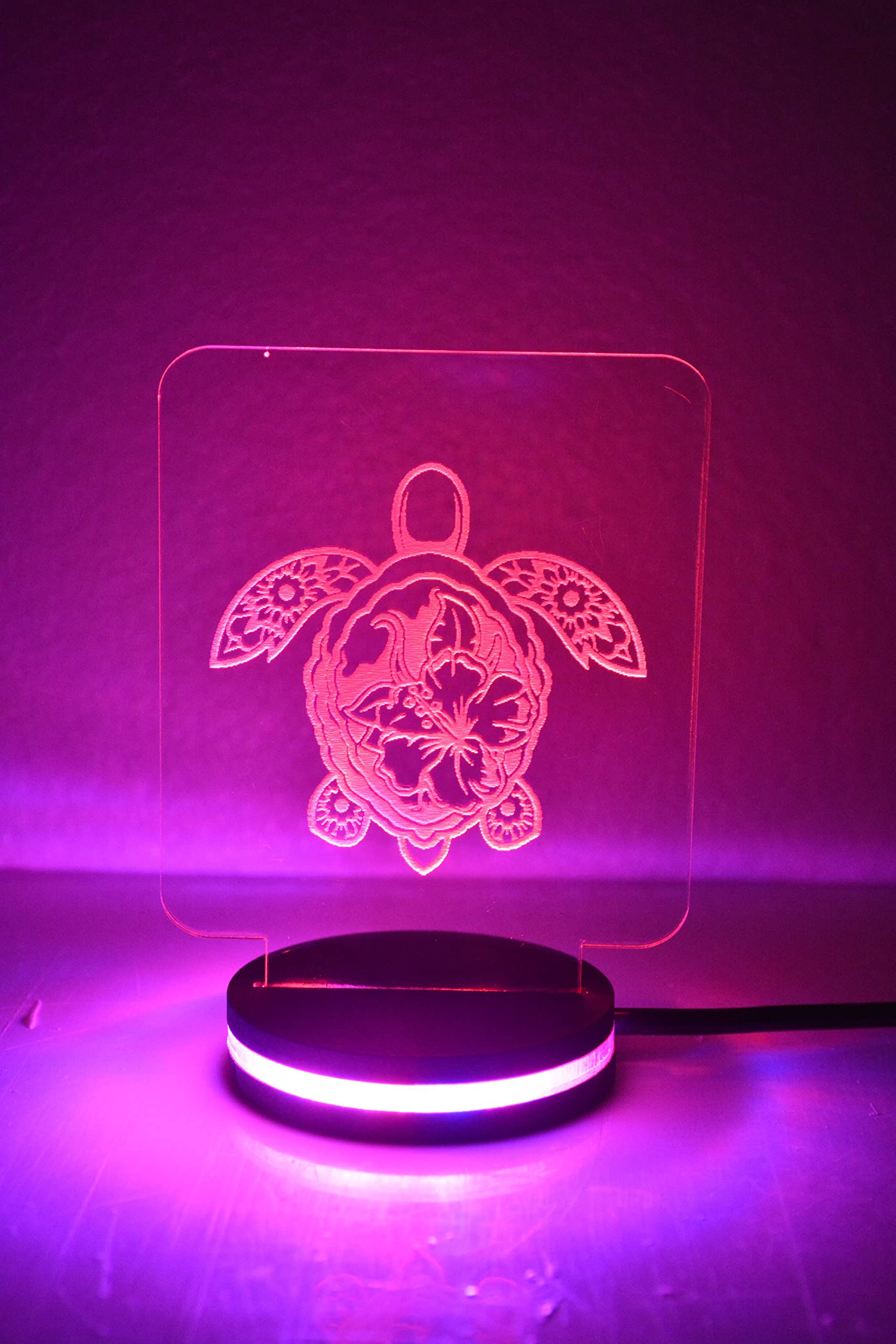 HM KACHHUUA VASTU Shastra Night LED LEMP 3D Optical Illusion Acrylic Night Lamp, 3COLORS Switch ON Off LED LAMPNight Light, Office Light, Best for Gift, Multicolour