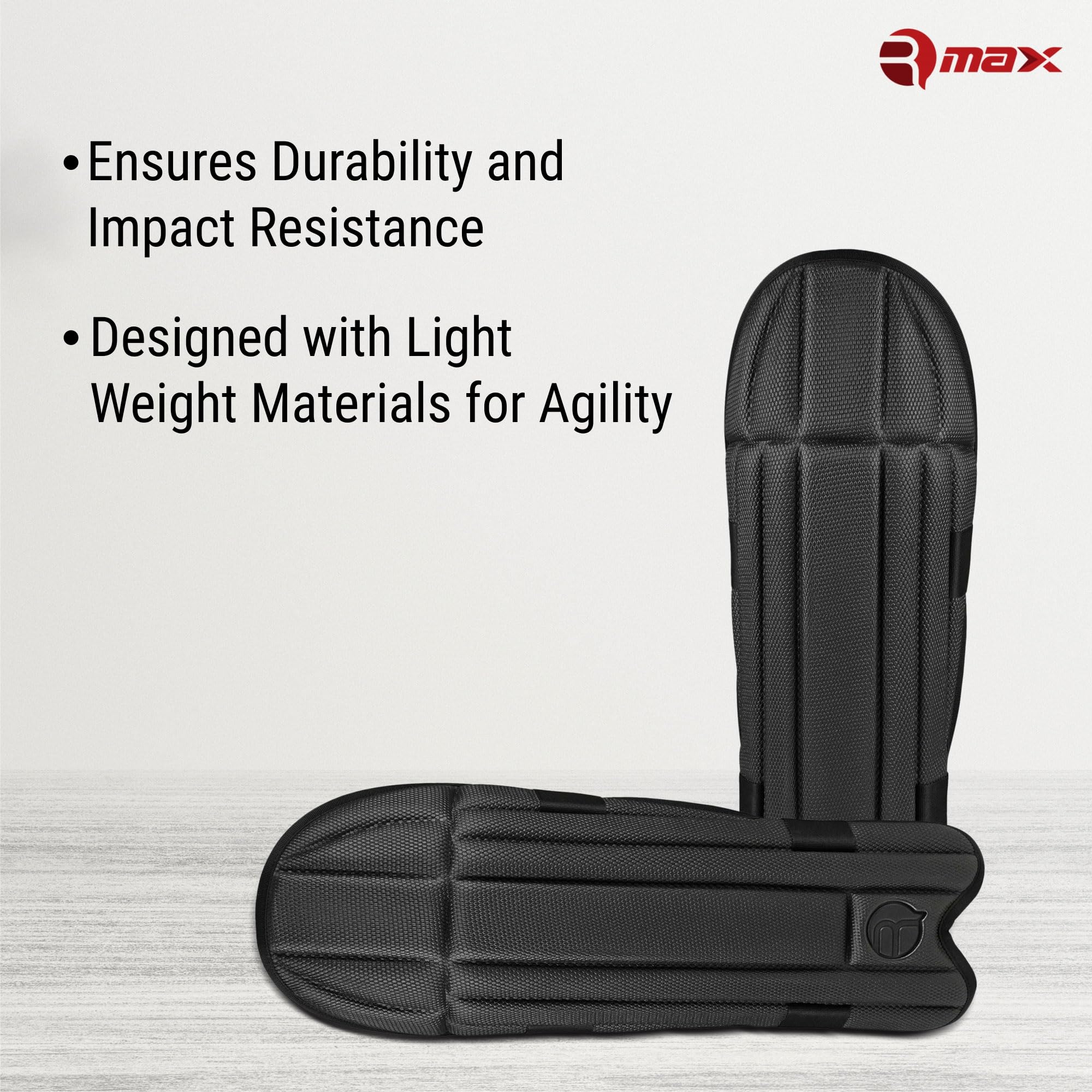 RMAX EVA and Cotton Cricket Wicket Keeping Leg Guard Pad Full Size, Light Weight Wicket Keeping Leg Guards/Pads Senior/Men's/Teen's/Adult Size (BLACK) 3