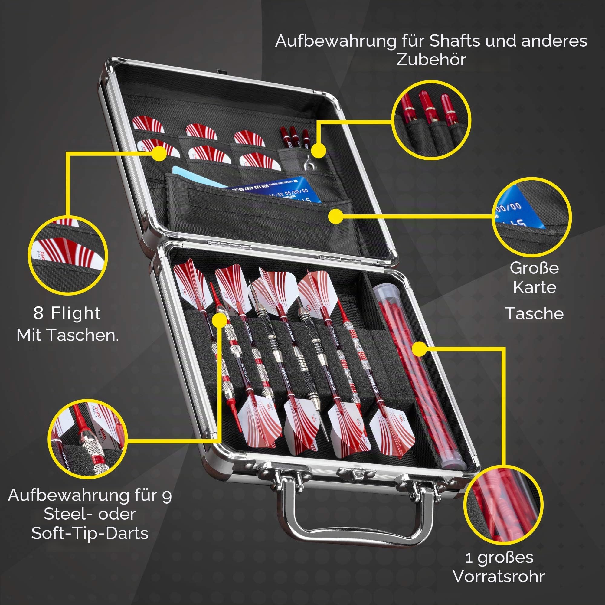 Casemaster Ternion Aluminium-Aufbewahrungs-/Reisekoffer, Schwarz, Оne Расk