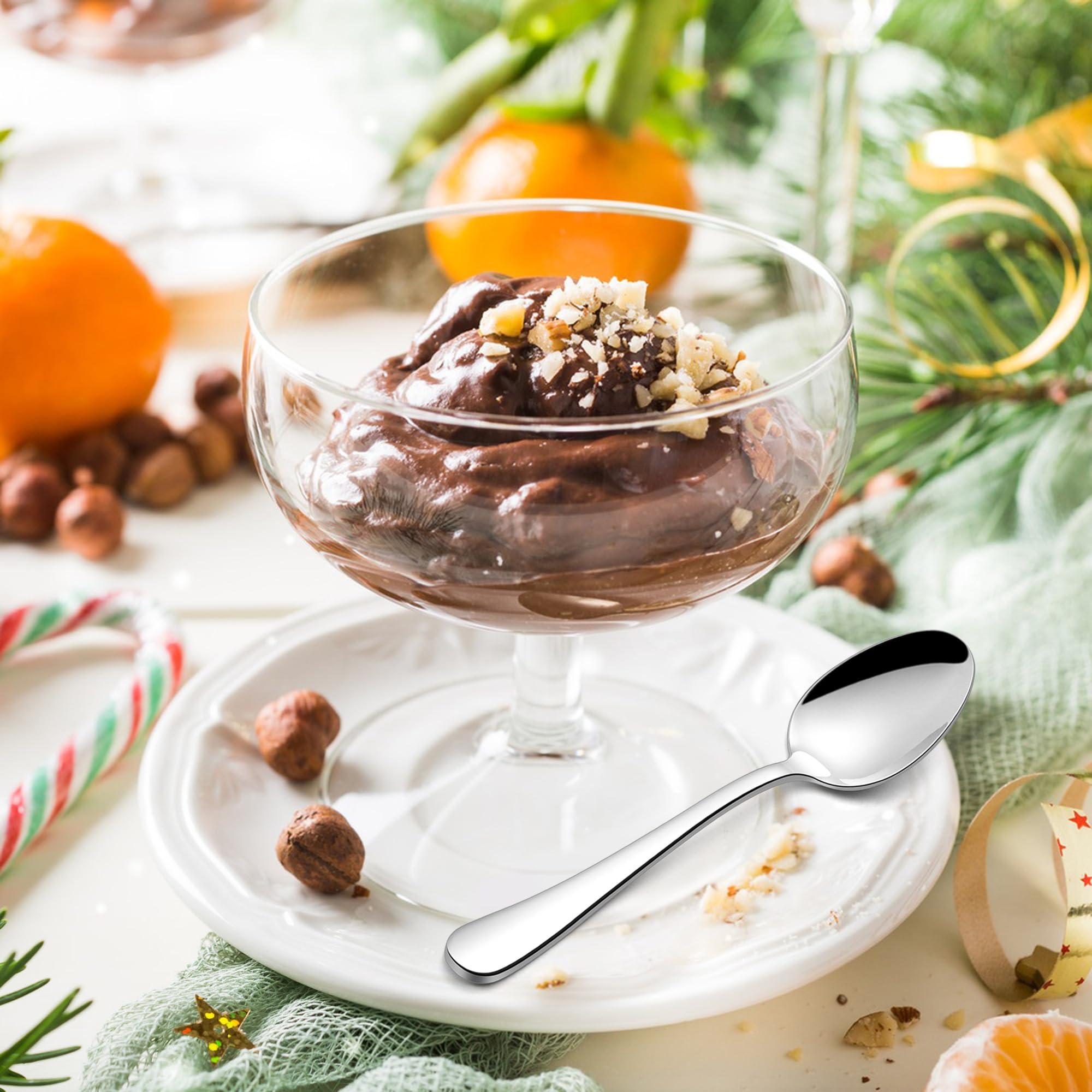 24 Cucchiaini Da Caffè In Acciaio Inox - Piccoli, Per Dolci, Famiglie E Ristoranti