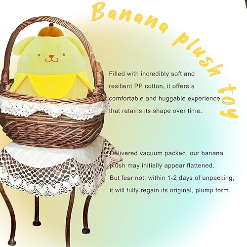 Miniatura 5 de RANDGRITH Peluche de gato de plátano, lindo peluche de gato de plátano, almohada Kawaii para niños y niñas (amarillo, 11 pulgadas)