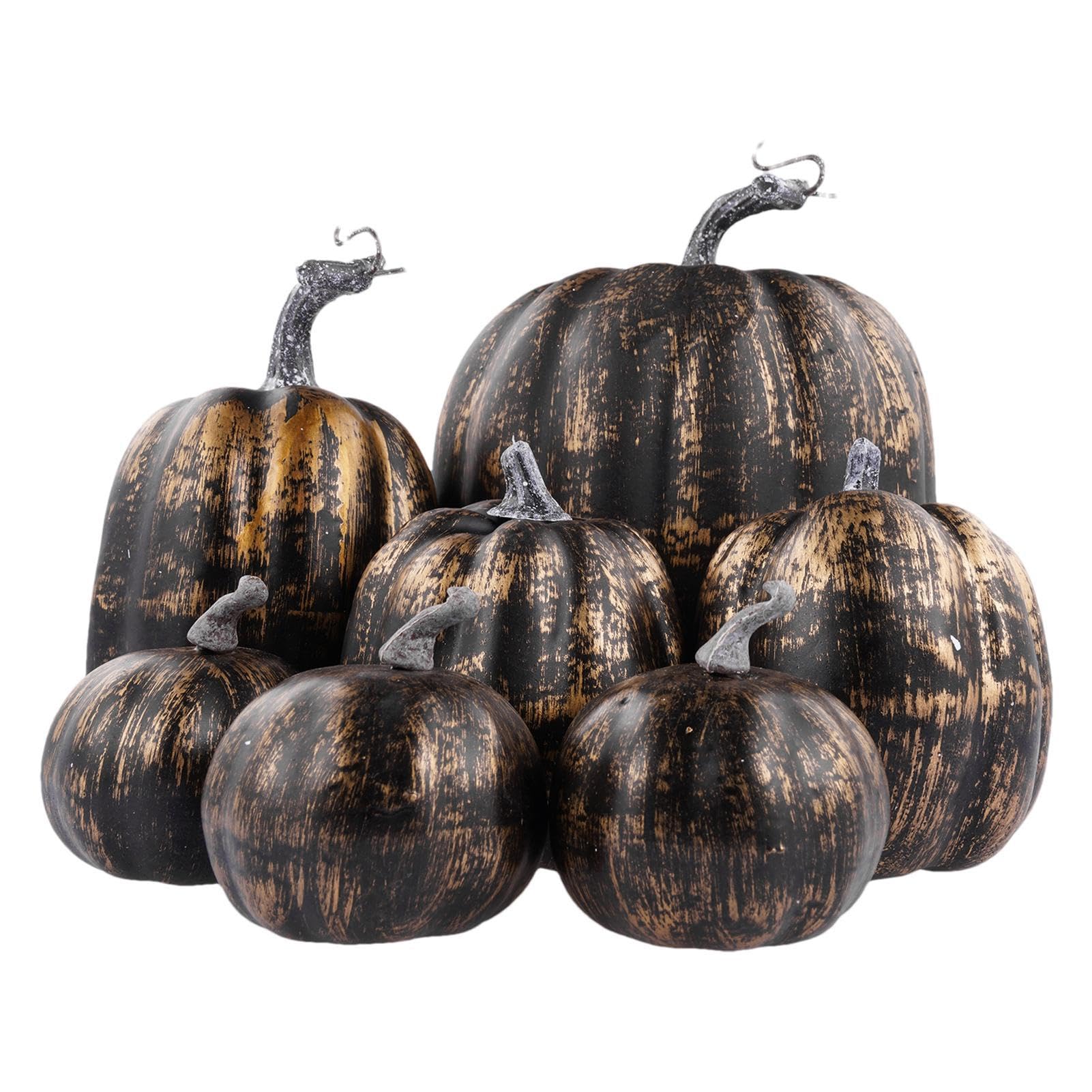 Sztuczne dynie sztuczne dynie 7 sztuk jesienne zbiory dekoracje | dynie piankowe Halloween, dekoracja sto?u do domu, jesienny festiwal zbiorów