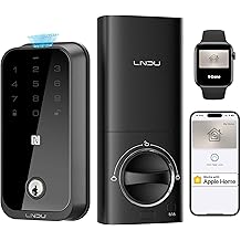 Smart Lock for Front Door HK01: Apple Home Ecosystem Fingerprint Keyless Door Lock, Supports Apple Home, Google, App Remote Control Keypad Door Lock, Easy Installation Auto-Lock