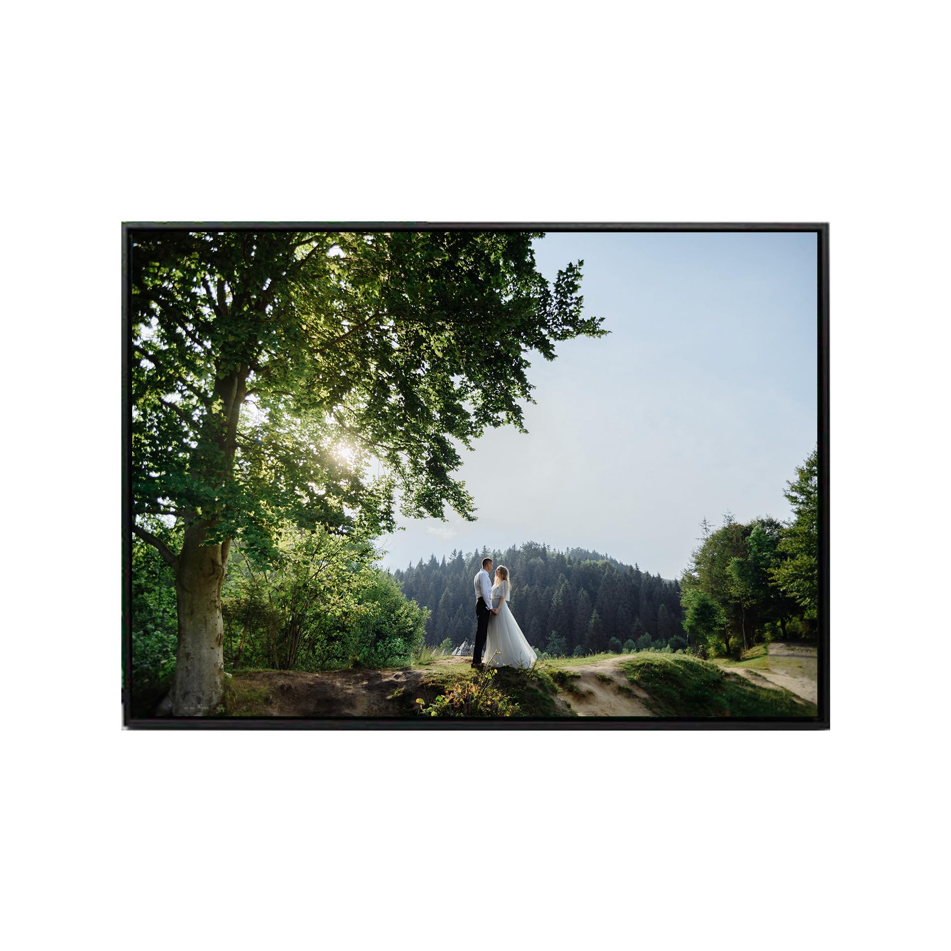 Personalisierbare Aluplatte im Edlen Holzrahmen - Ihr Foto auf Premium Material, Verschiedene Größen verfügbar (Alu-Dibond, 60 x 40 cm)