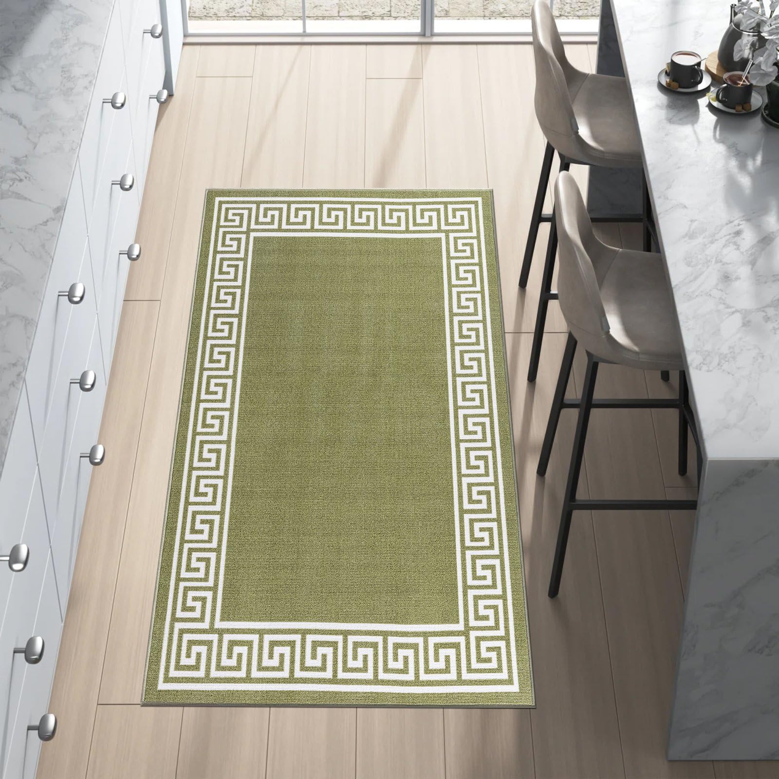 renoazul® Carpet Runners for Hallways Non-Slip Long & Wide Heavy-Duty Plain | 80 x 300 cm Super Absorbent Indoor Stair Carpet and Kitchen Anti-slip Floor Mats - Greeky Rug - Grey & Black — view 173