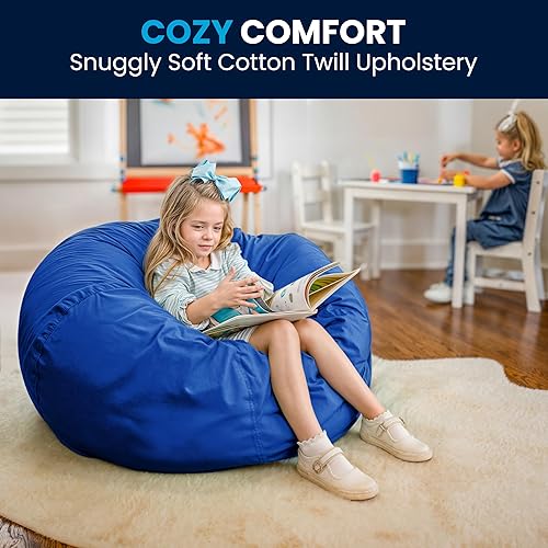 Miniatura 124 de Flash Furniture Puf de gran tamaño para niños y adultos, juego de 1, sherpa natural Negro -,Negro Peludo,Blush Peludo,Marrón,Camouflaje,Azul