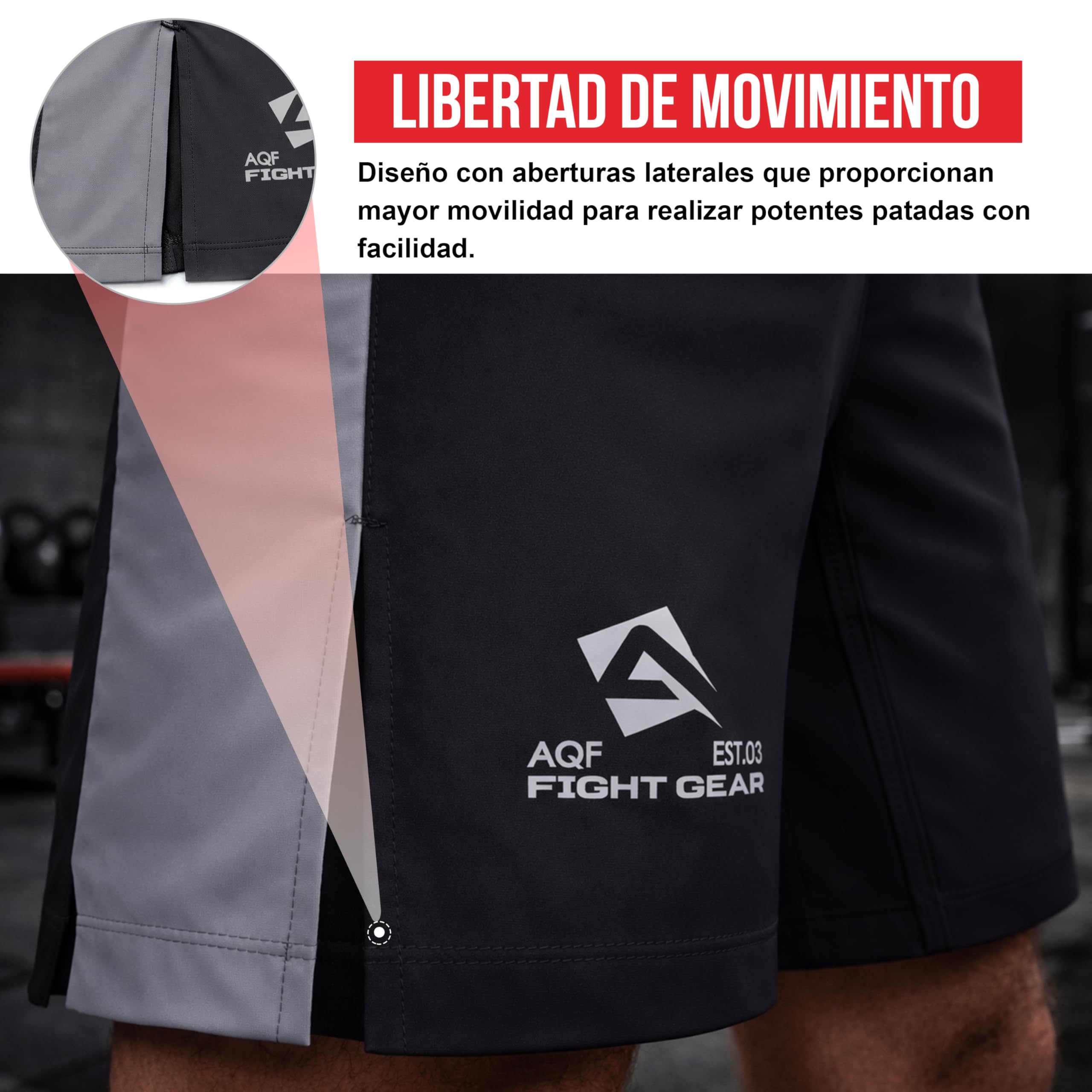 AQF Pantalones Hombre, Boxeo Entrenamiento Pantalon, Shorts Deportivos, Boxeo MMA Pantalon Corto, Kick Boxing Shorts Elásticos De Entrenamiento para UFC, Combates, Muay Thai, Lucha Jaula Cortos