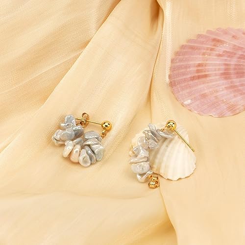 Miniatura 7 de ELEXIS Long Baroque Pearl Earrings For Women Dangle Gold Dainty Statement Tassel Real Pearl Drop Jewelry For Wedding Bridesmaid Hanging ()