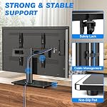 Rfiver Universel TV Stand, Table en haut TV Stand pour 27-60 pouces LCD LED TV, réglable en hauteur TV Support de montage avec base en verre trempé pour la maison / bureau, tient jusqu'à 88 C'est vrai. Max VESA 400 x 400mm