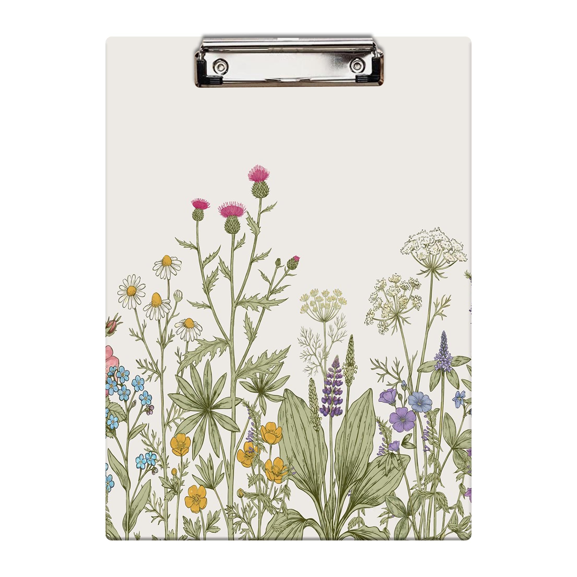 Britimes Clipboard, Hardboard, 12.6" x 8.9" Office School, Flowers Wild