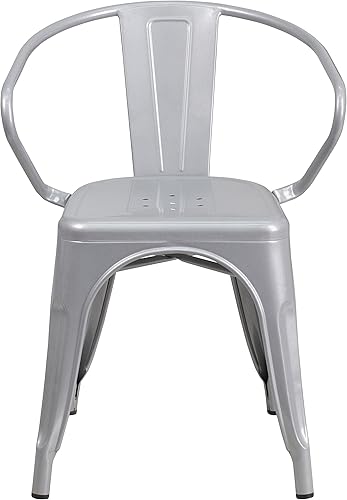 Vista 75 de Flash Furniture silla de metal con apoyabrazos, Metal