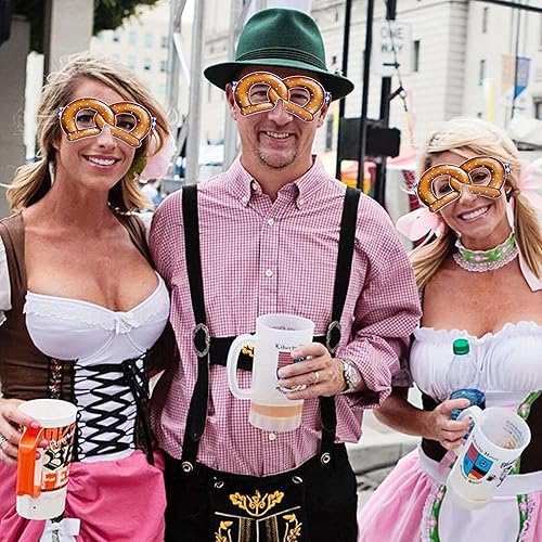 Miniatura 4 de Sfcddtlg Gafas de pretzel-Oktoberfest para suministros de fiesta de Oktoberfest