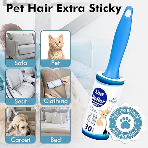 Miniatura 4 de Mini rodillos de pelusa extra pegajosos para viajes, 150 hojas de tamaño pequeño portátiles para eliminación de pelusa para mascotas y recogida