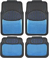 Vista 1 de Tapetes de caucho metálicos BDK para automóvil, SUV y camión - Protección resistente semiajustable de 2 colores, Azul