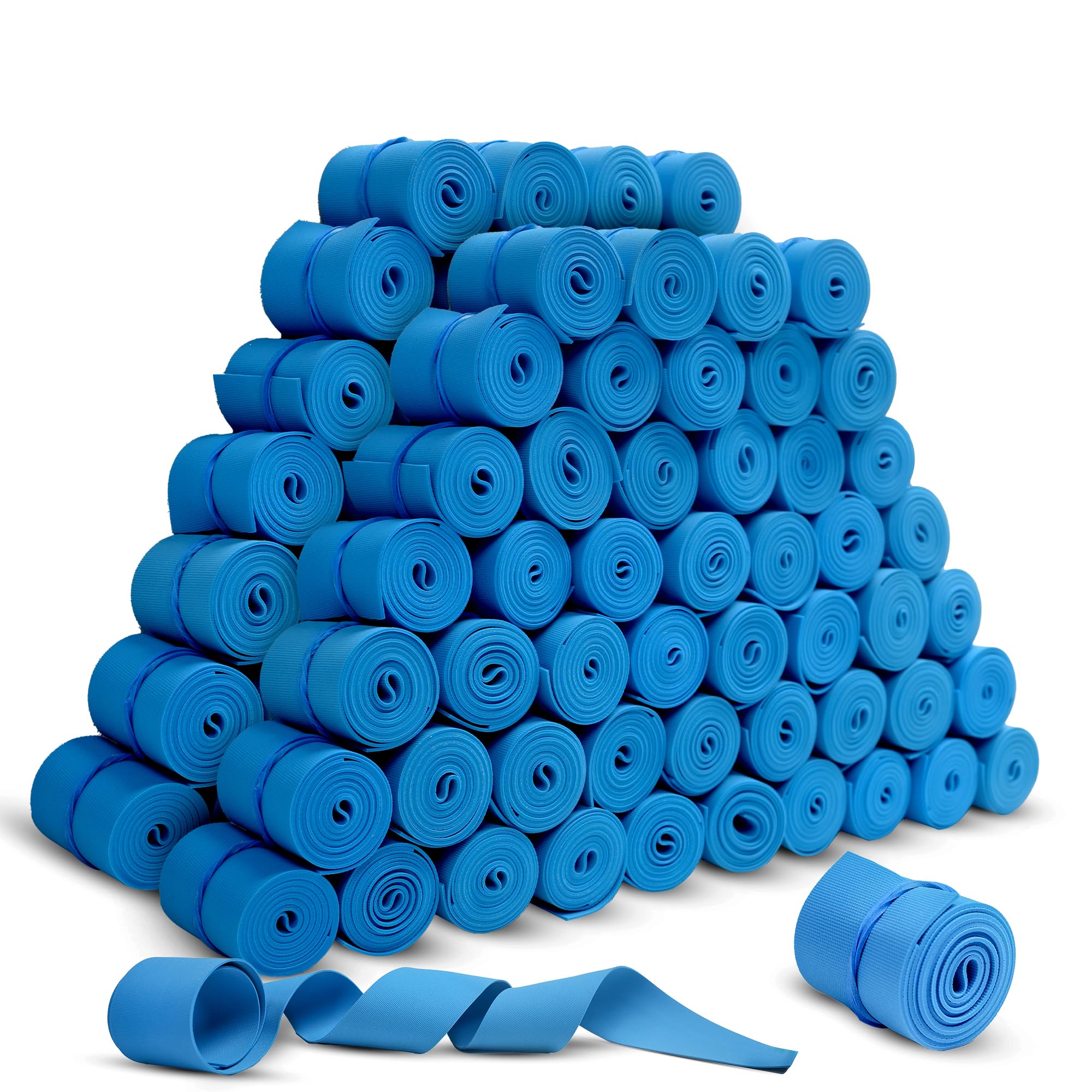 REDIBLUE Jednorazowa opaska uciskowa 2,5 cm x 45,7 cm bez lateksu – niebieska – opakowanie 100 sztuk