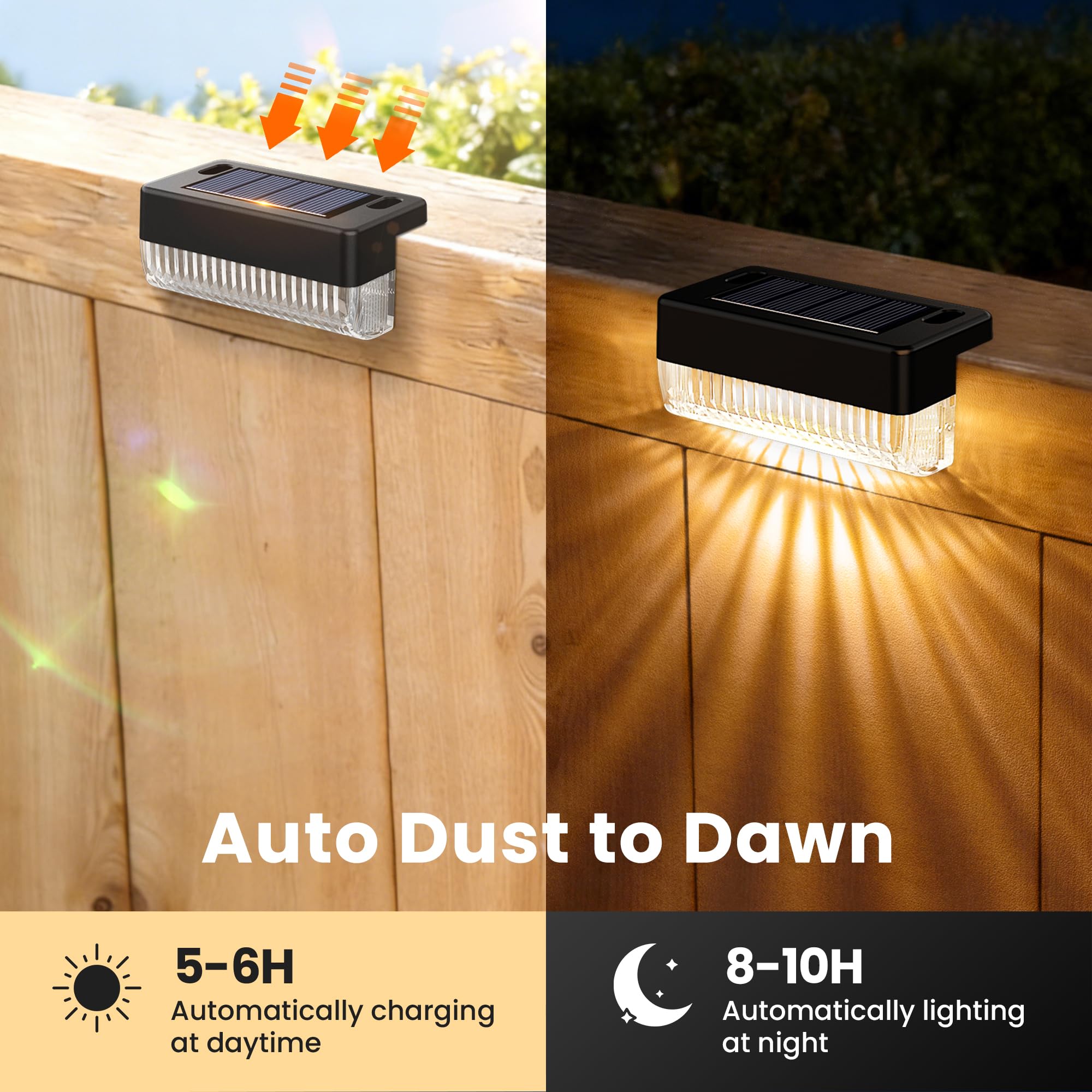GIGALUMI Lot de 16 lampes solaires de terrasse pour jardin, étanchéité IP65, pour escaliers, terrasse et allée