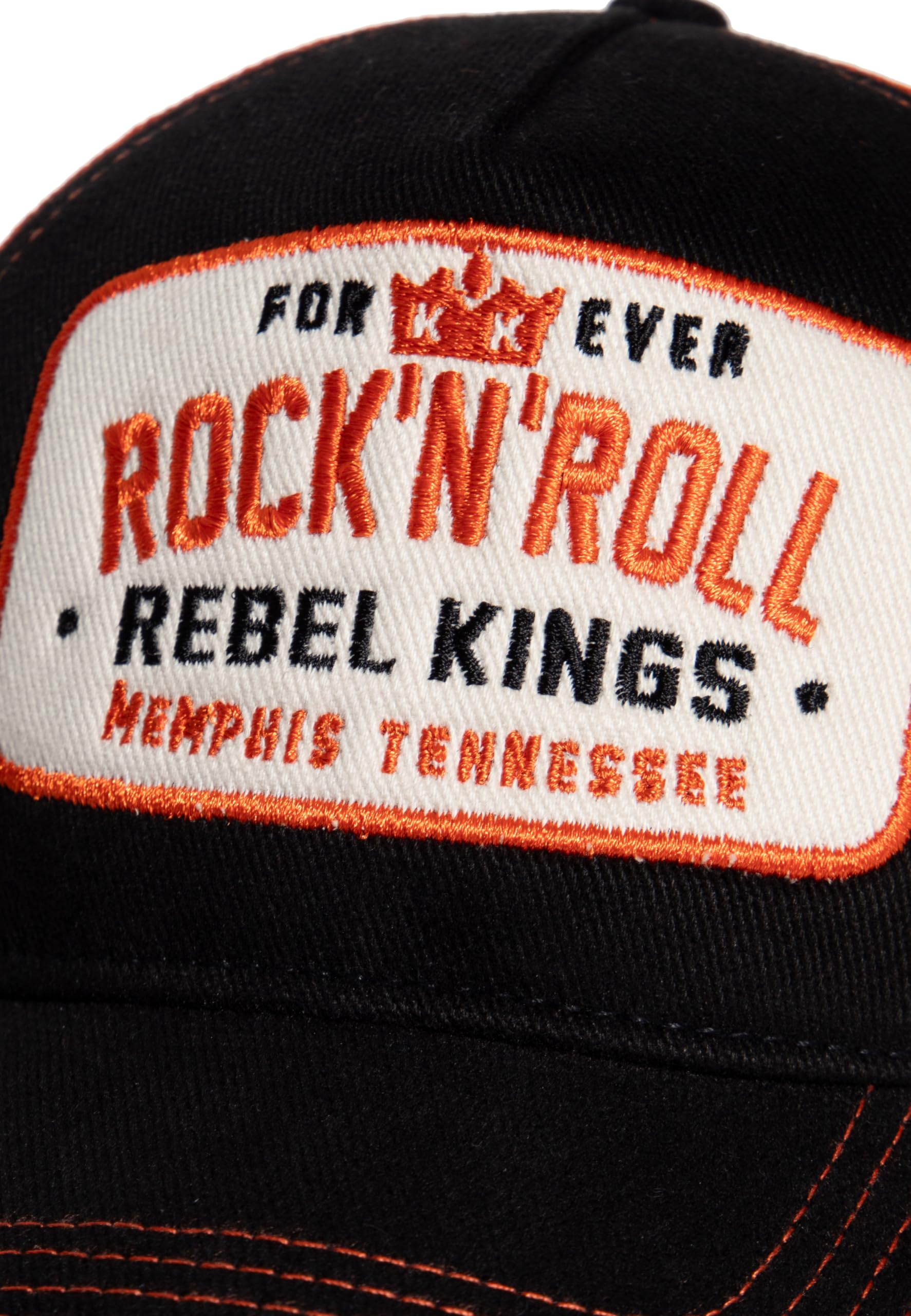 King Kerosin Rebel Kings Trucker Hat Unisex Gorra Negro 100% algodón