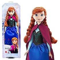 Mattel Disney Frozen – Anna, bambola con abito elegante e accessori ispirati al film Dsney Frozen 1, giocattolo per bambini, 3+ anni, HLW49