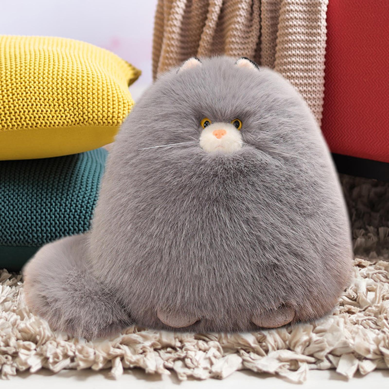 Colcolo Katze Plüschtier Kuscheltier, 12" Cartoon Sammlerstück, weiche Autodekoration für Erwachsene Familie Kinder Jungen Mädchen, Grau