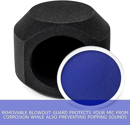 Miniatura 3 de Trademark Innovations Protector de micrófono Protector de aislamiento de filtro de micrófono para grabar música