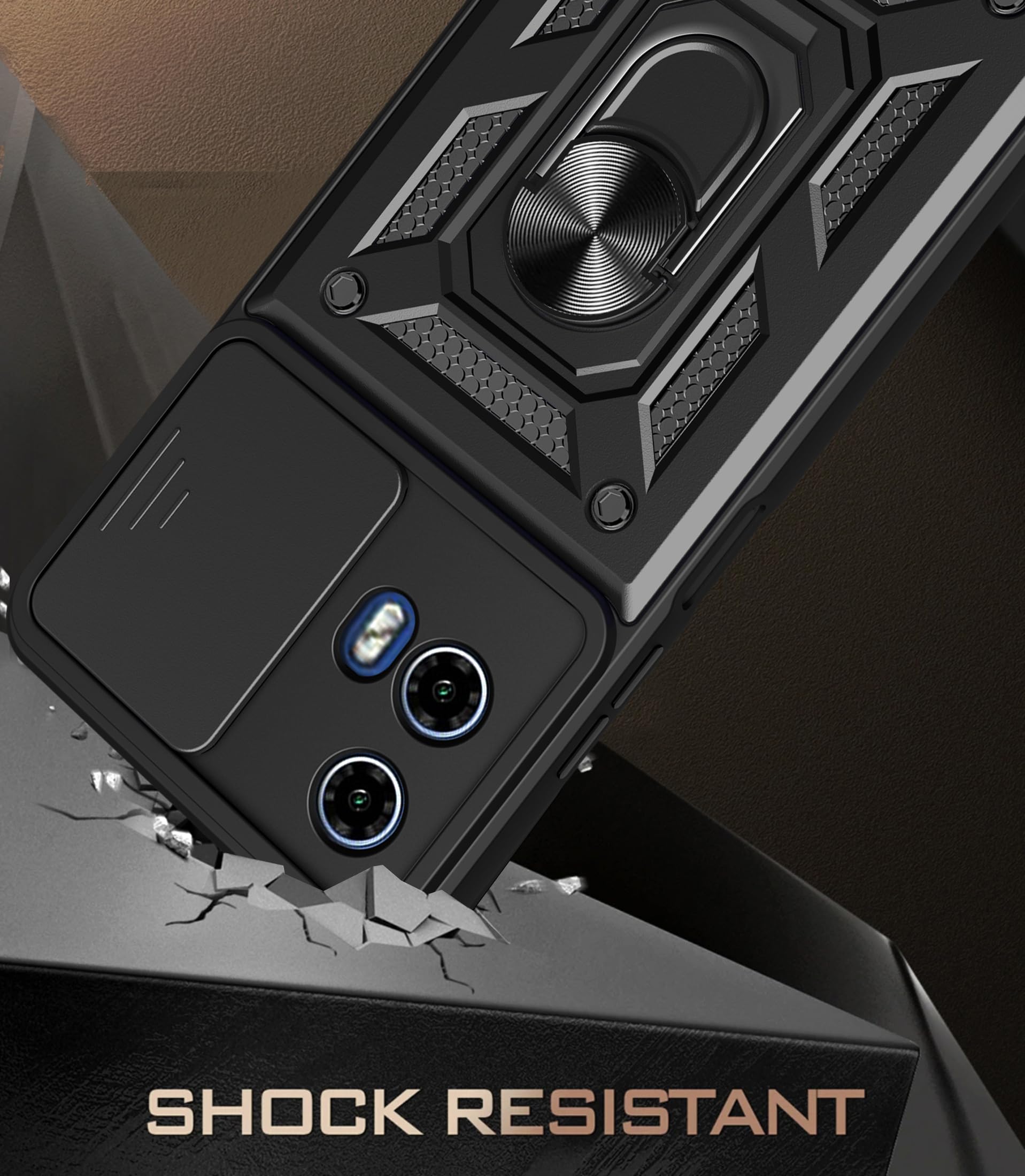 SDTEK Case for Motorola Moto E14 Phone Cover with Camera Lens Protection, Stand - Image 3