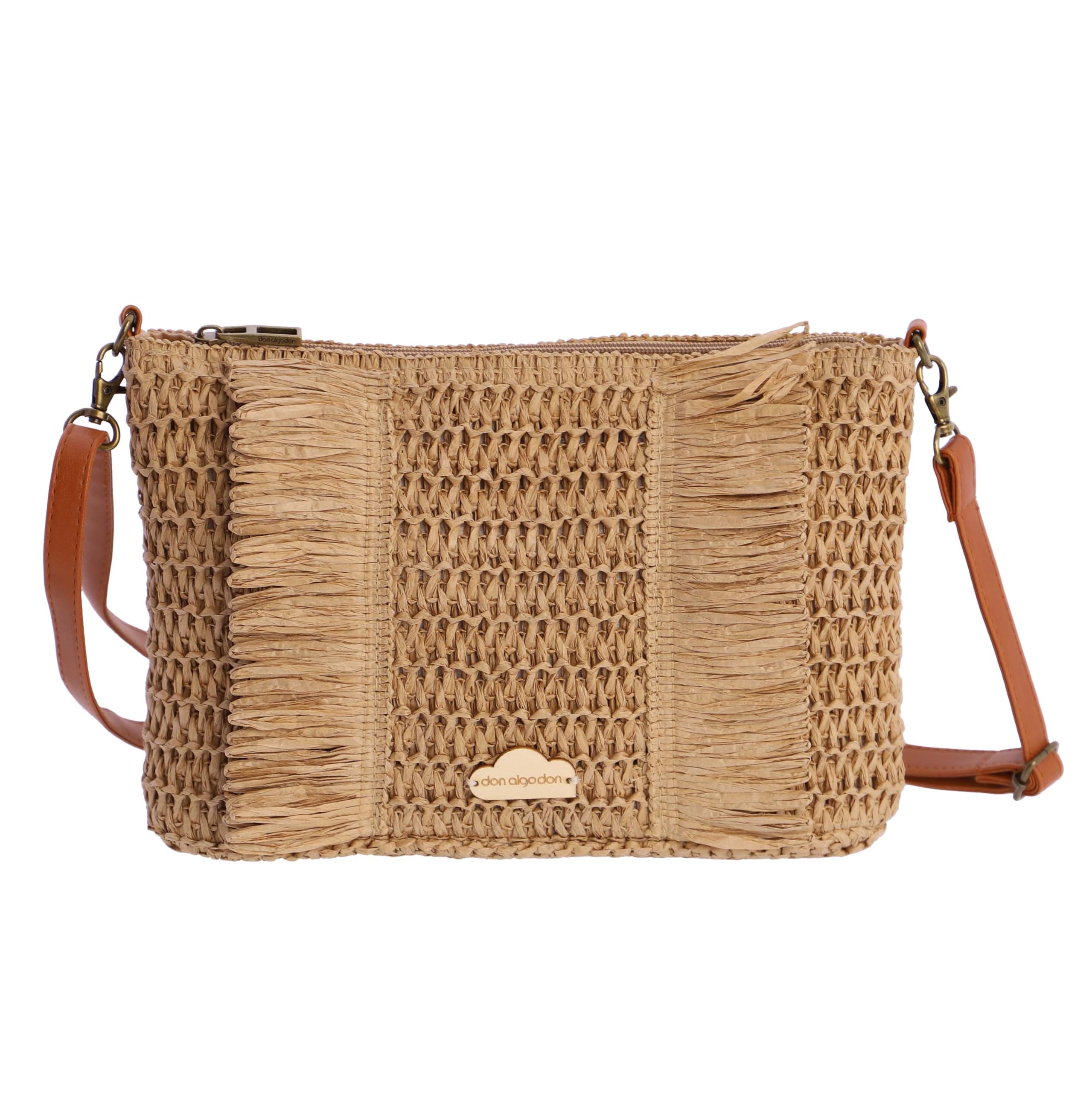 DON ALGODONWomen Beja Shoulder bag for women, beach bag, summer bag, raffia bag for women