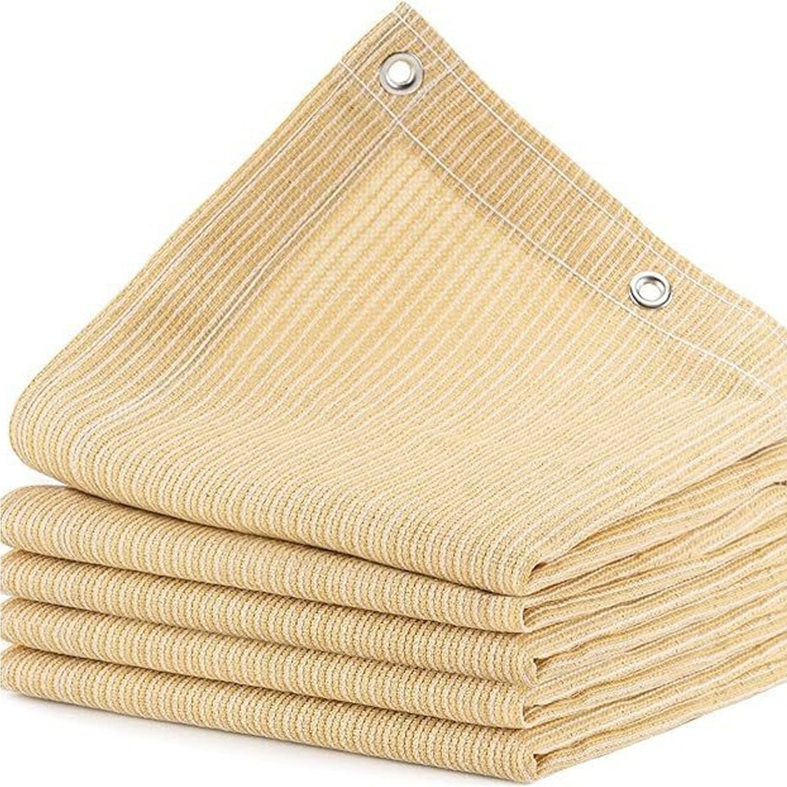 Voile d'ombrage rectangulaire beige pour terrasse et repas d'été