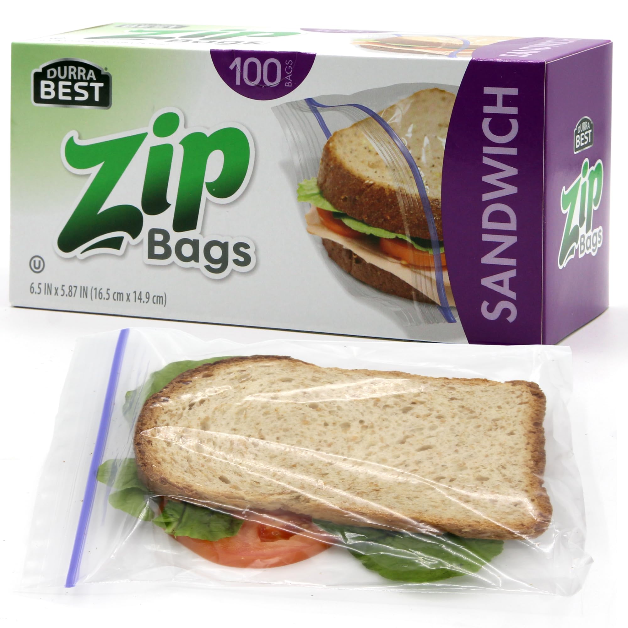 Amazon.com: Sandwich Zip Bags - 100 Count | Leak-Proof, Freezer