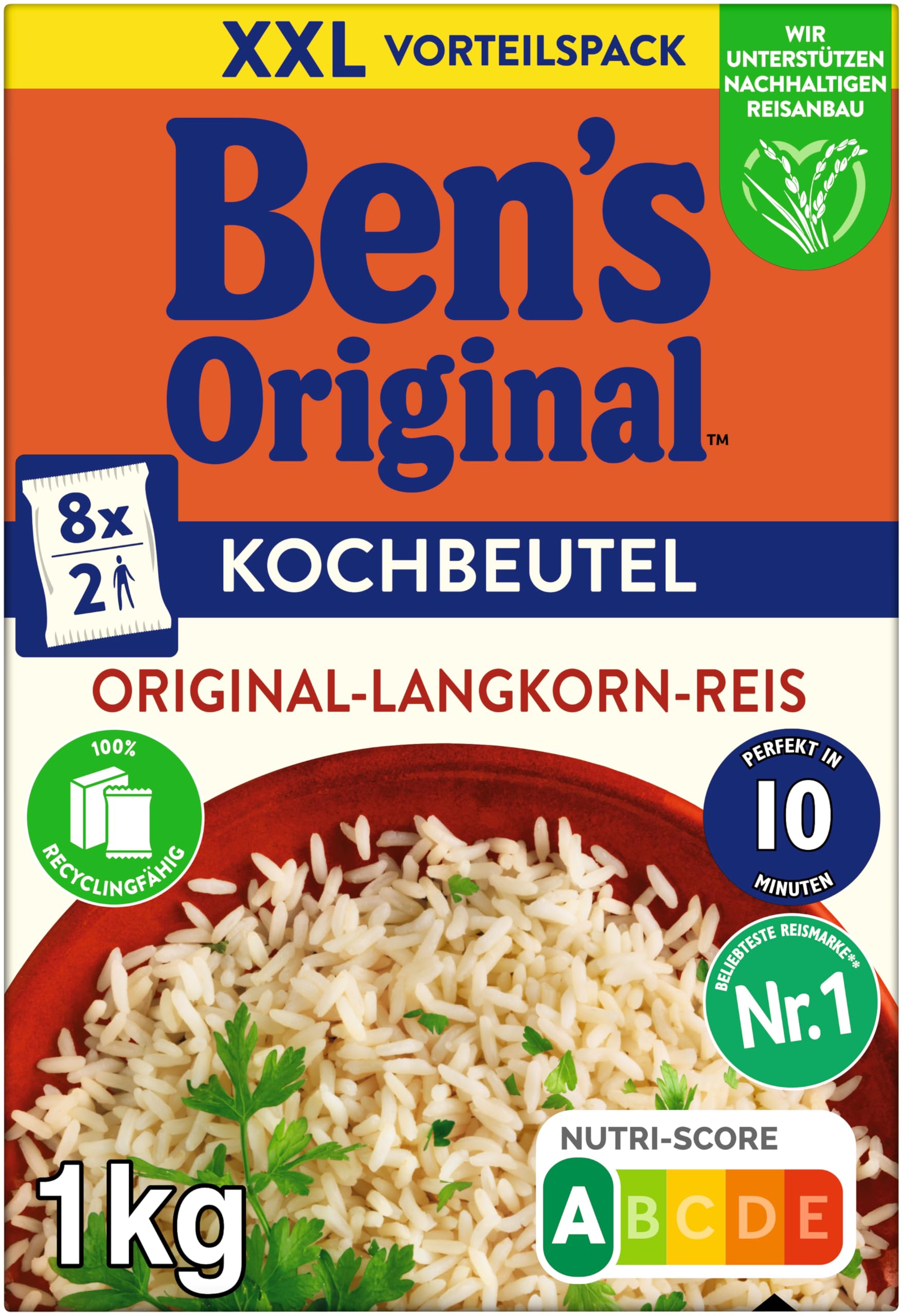 BEN'S ORIGINAL™ Kochbeutel 10 Minuten Original Langkornreis 6x1kg