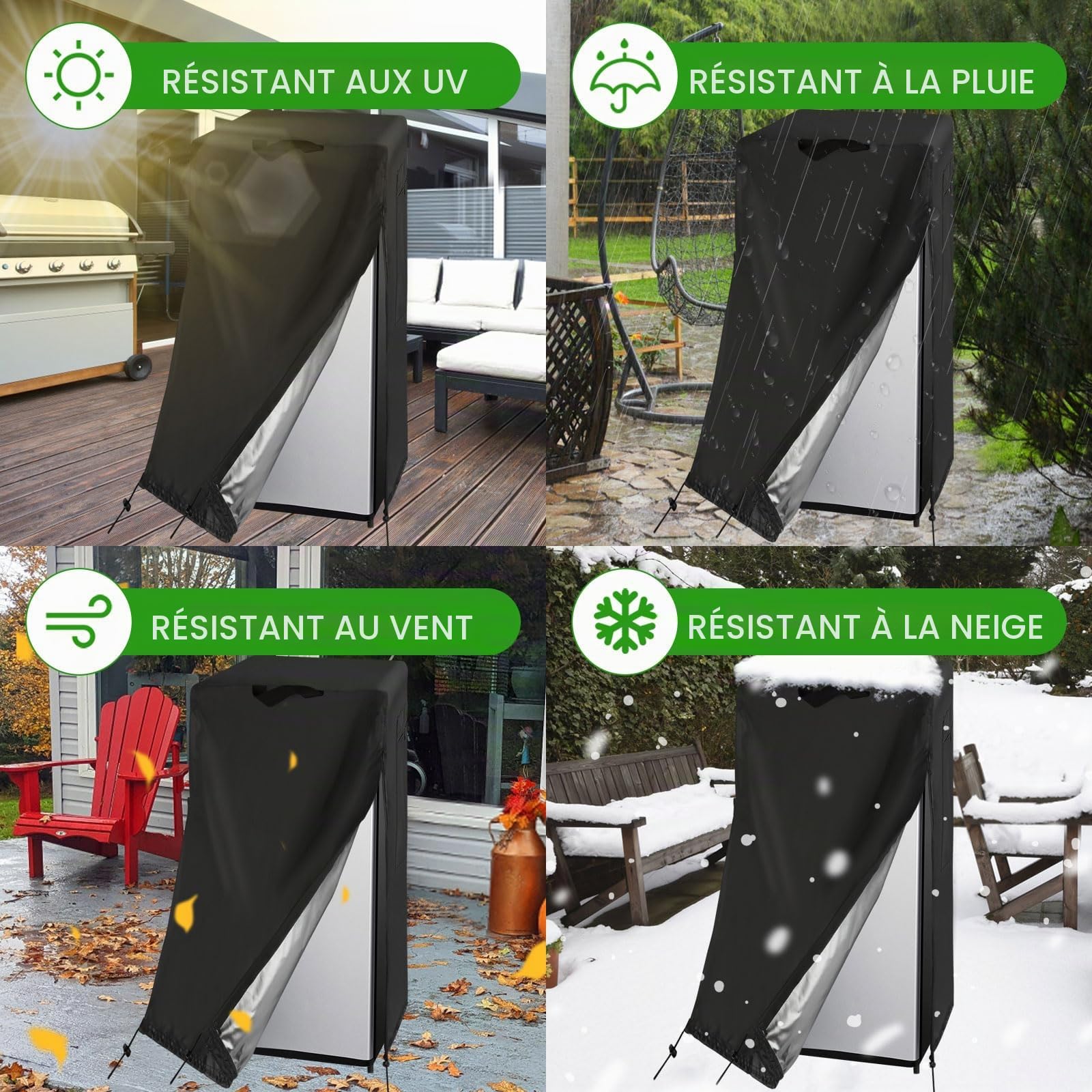 Housse imperméable et anti-poussière pour protéger les congélateurs verticaux/réfrigérateurs à boissons - Convient à la plupart des congélateurs de 8 à 12 cubes (61 x 76 x 170 cm (l x P x H)