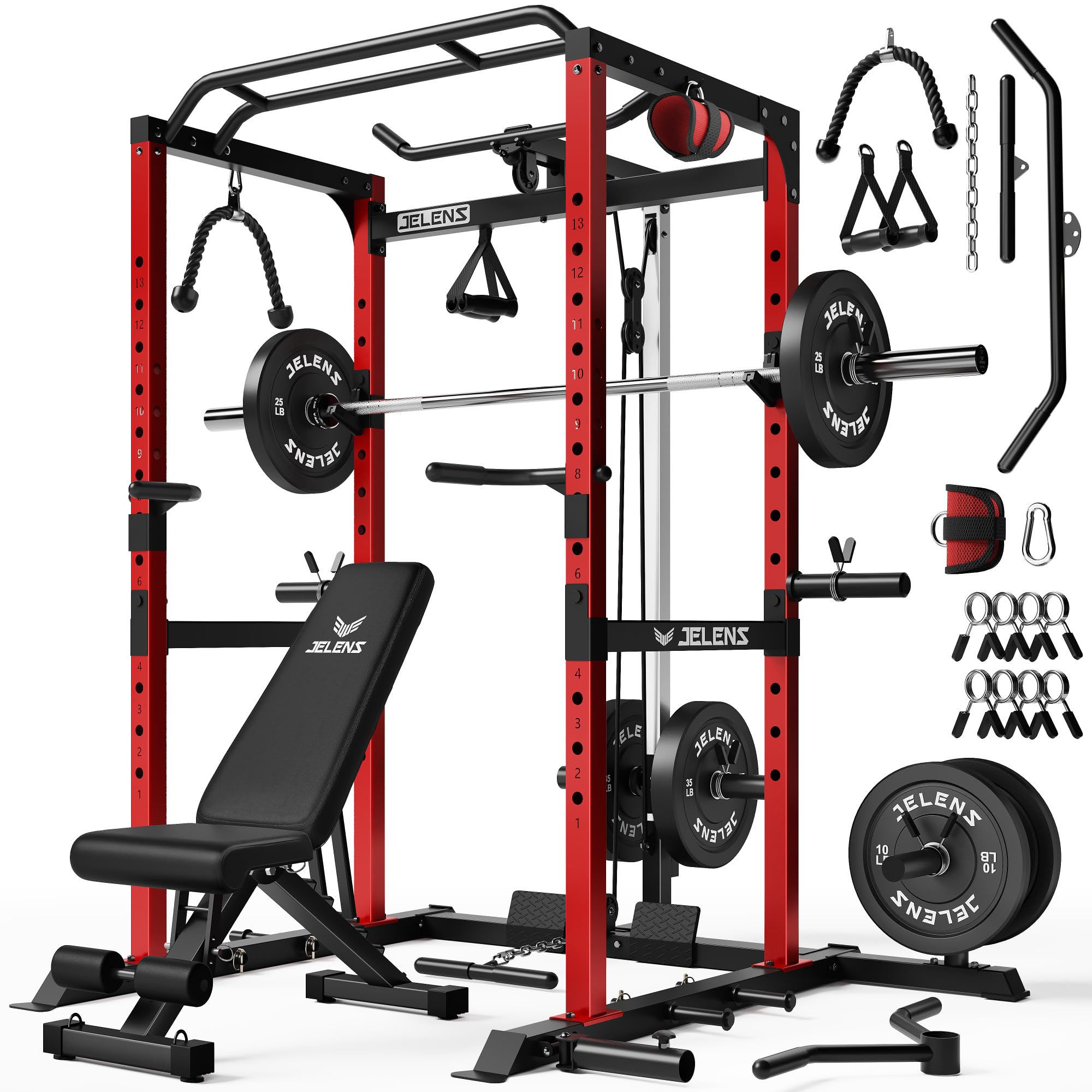 JELENS Power Cage - 2000LBS Home Gym Rack -17