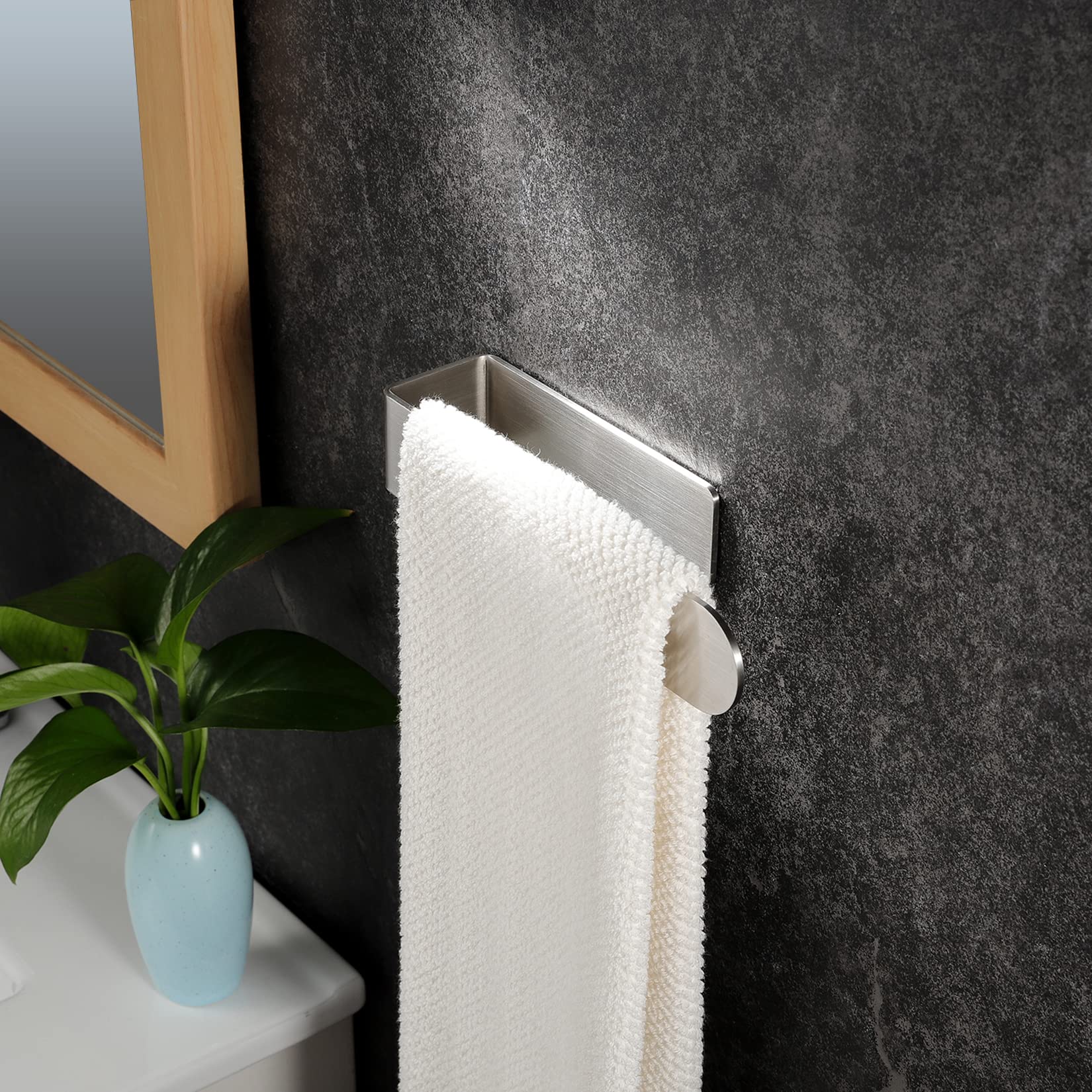 Alipis Portasciugamani Anello Adesivo Senza Foratura 6 Pollici Supporto Porta Asciugamani Bianco Per Bagno E Cucina Facile Installazione
