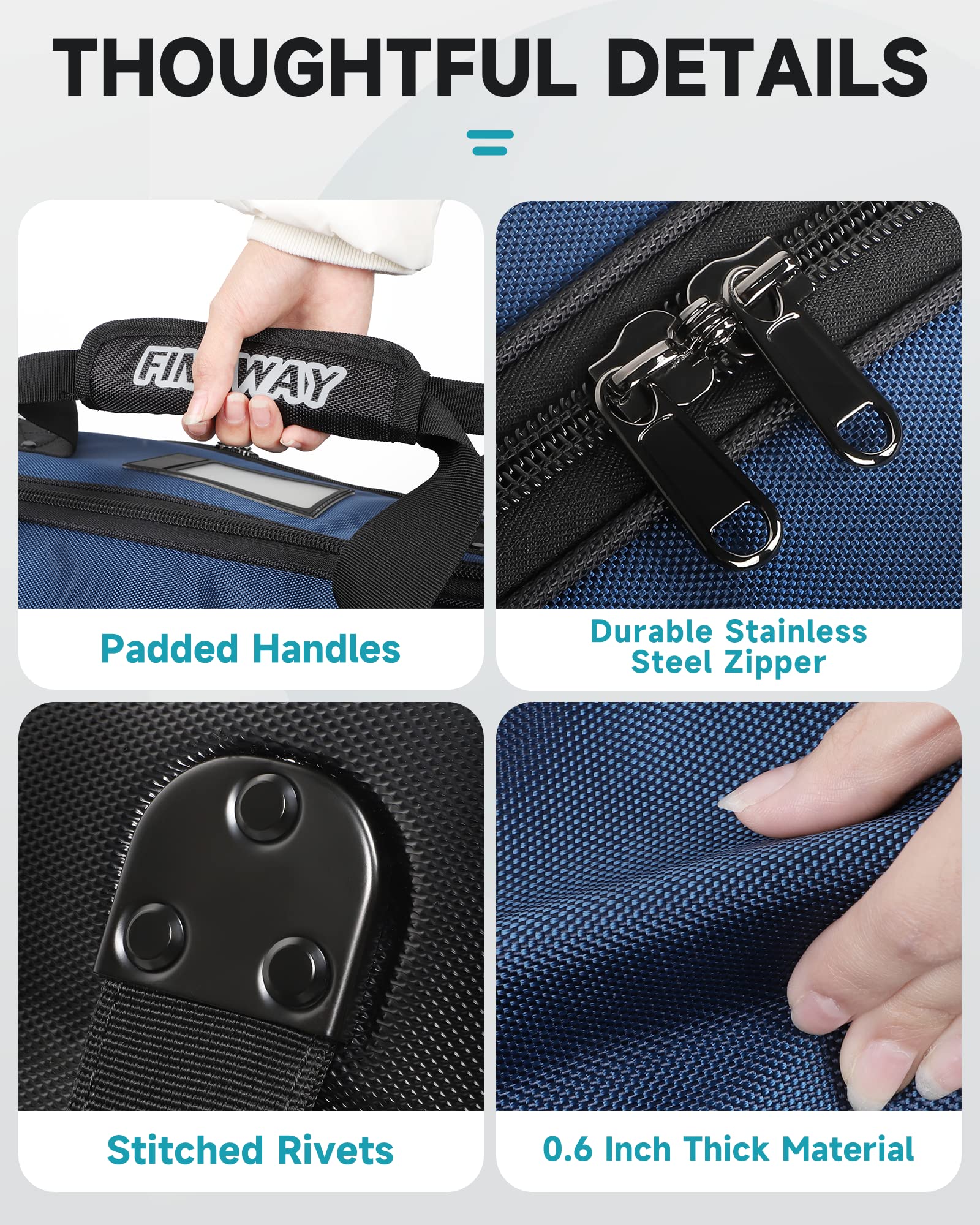 Findway Torba podróżna / torby golfowe z kółkami, wysokiej jakości trwałe, wodoodporne torby podróżne i lotnicze z kółkami i twardym etui, ochrona dla klubów, przenośna i lekka