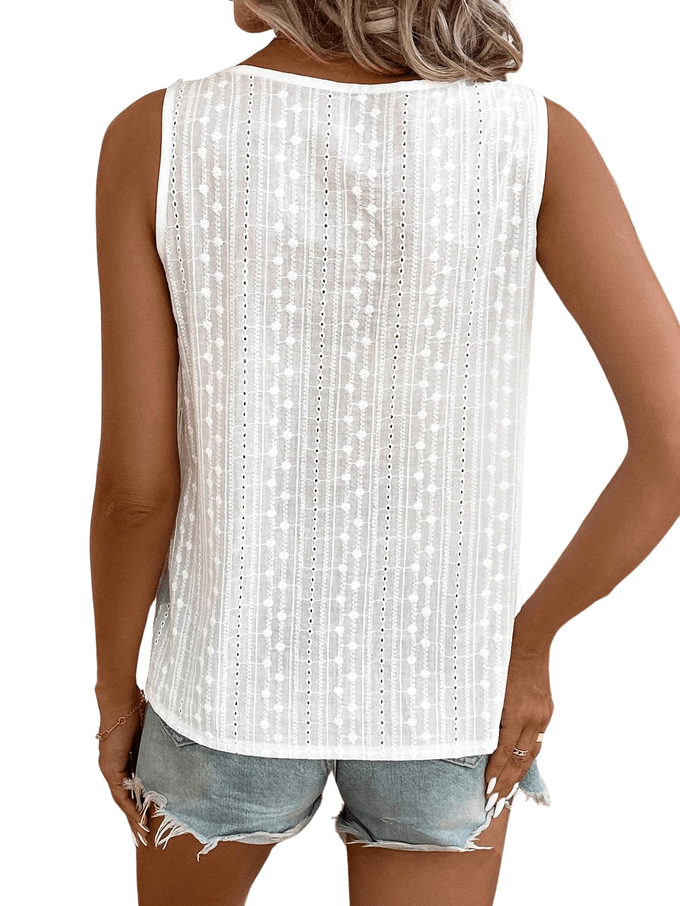GORGLITTER Top da donna sexy con scollo a V, senza maniche, con canotta in pizzo