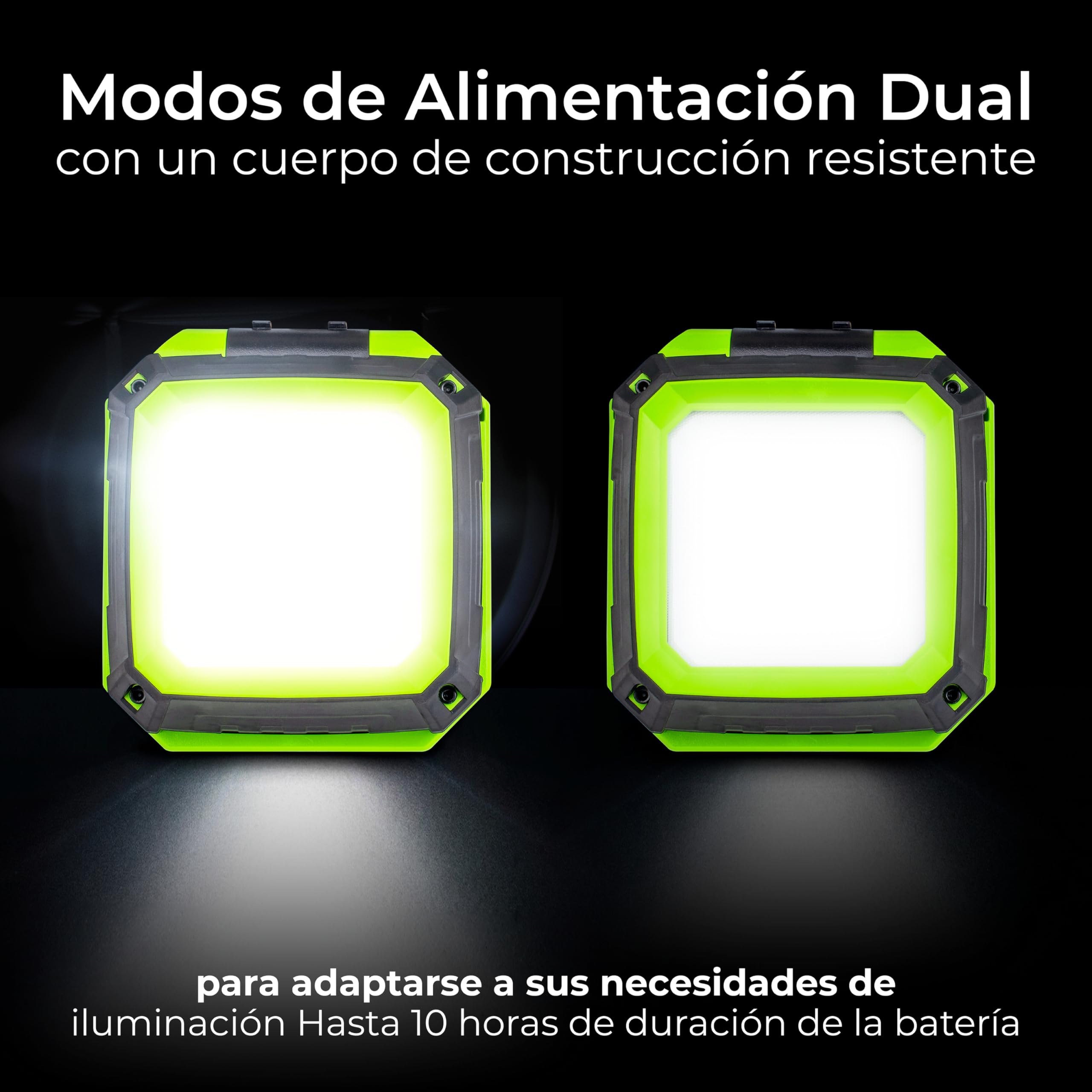 Luceco Luz de Trabajo LED Compacta Magnética con Salidas USB, 2 Modos de Luz, Asa de Transporte y Gancho, Luz de Inspección, Resistente a la Intemperie, IP54, IK07, 7,5W, 750lm, 6500K, LWR7G65