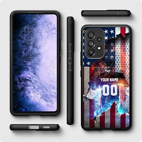 Miniatura 10 de Personalized Ice Hockey vs Name Number US Flag Decor Rubber Cover Phone Case for Samsung Galaxy A53 5GA03SA02SA10EA12A13A32A33A42A51A52A71 Custom