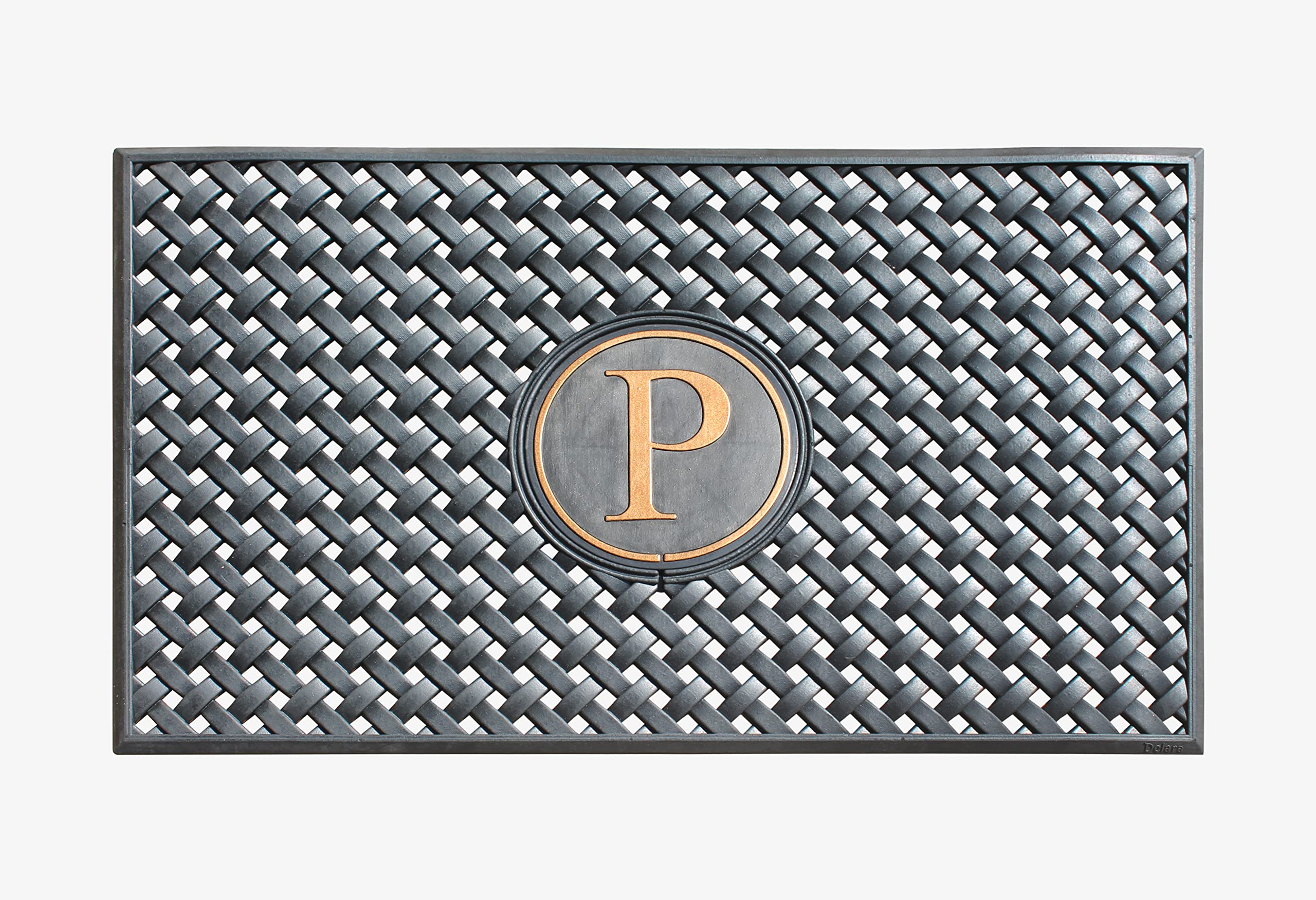 A1HC Large Outdoor Monogrammed Door Mat, Natural Rubber, 24”x39”, Ideal for Any Outside entryway, Scrapes Shoes Clean of Dirt & Grime, Rug Mats for Entry, Patio, Busy Areas, Black