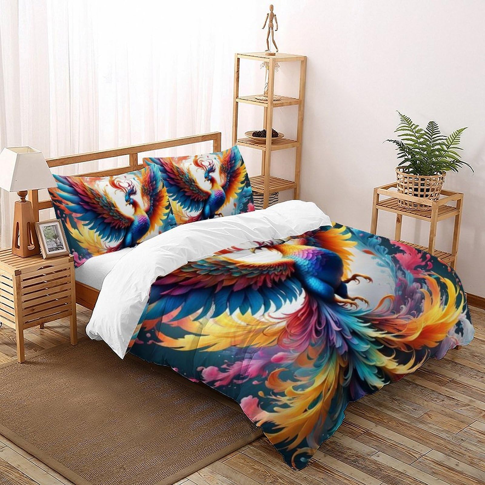 Ensemble d'impression 3D Le Phoenix parure de lit 200x200 avec zips