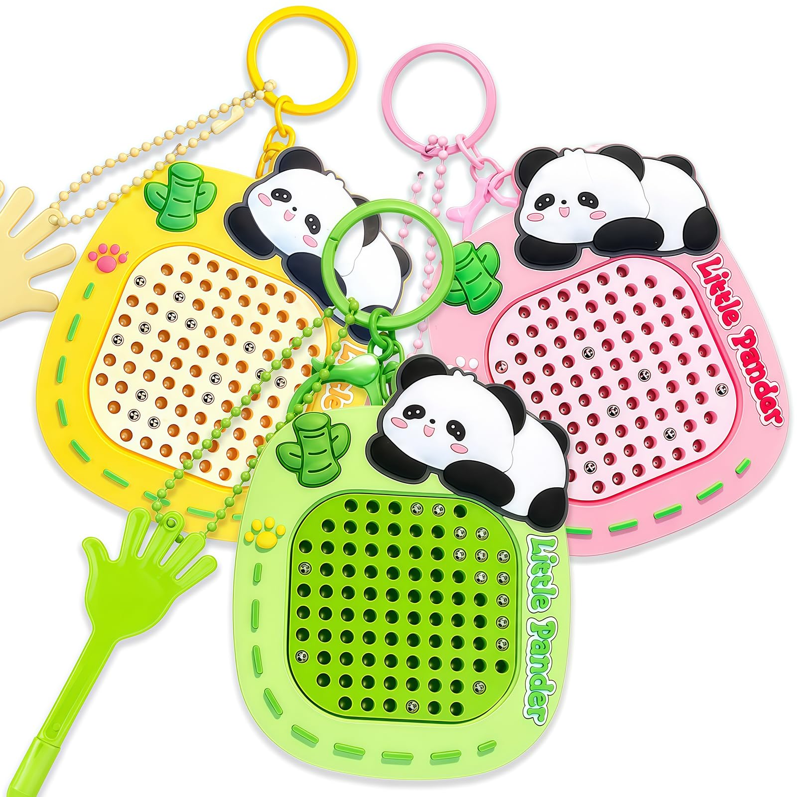 Fidget Keyring Set - 2-In-1 Magnetic Drawing Board & Puzzle Maze, Fun Steel Ball Drawing Board Keyring, Stress Relief Fidget Toy Keychain for Anxiety School Office Travel Gifts