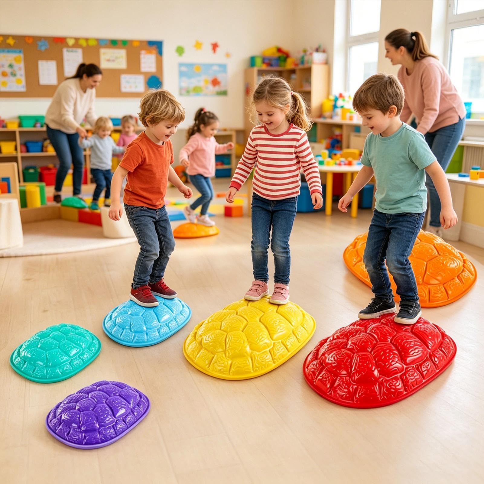 Pietre da saltare per bambini piccoli a forma di guscio di tartaruga | Pietre da Esterno per Passi per Attività Fisica, Esercizio di Concentrazione, Educatori, Gen