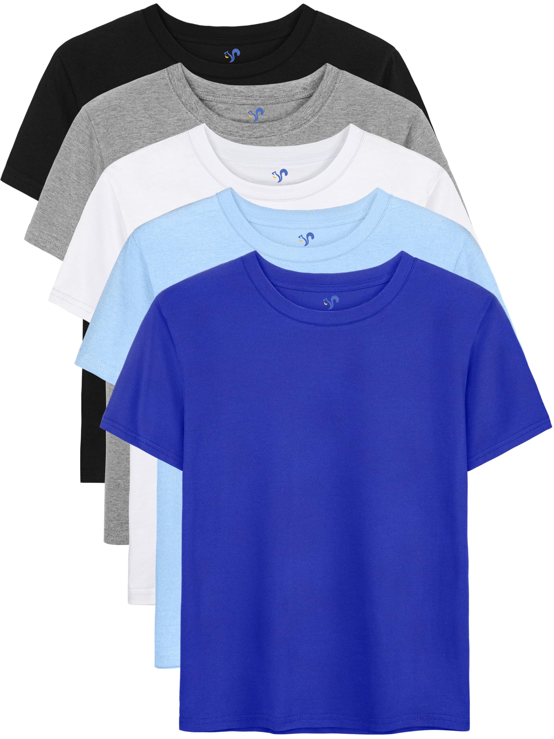 5 Pack Boys Shirts Short Sleeve Shirts for Boys Cotton T-Shirts Kids Toddler Tshirts Tees Clothes Summer Tops