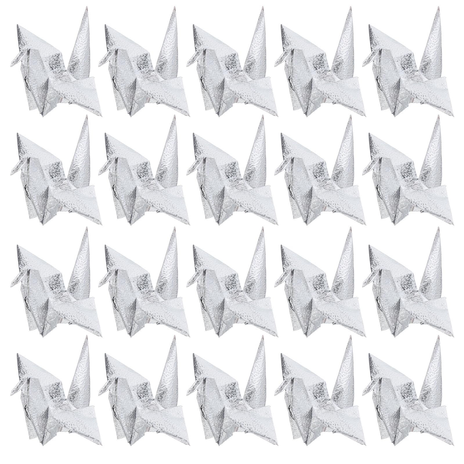 50 Gru Origami Argento Prefabbricate da 10 Cm Decorazioni Origami da Appendere per Matrimoni, Compleanni e Shower, Ciondoli Leggeri per Decorazioni Fai da Te e Allestimenti