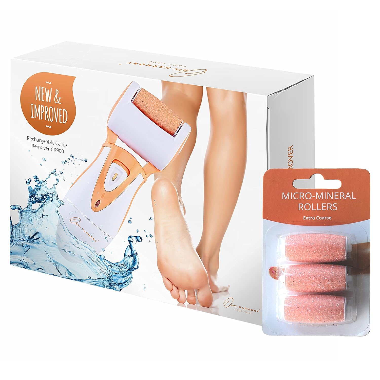 Own Harmony Electric Callus Remover for Feet and 6 Rollers Bundle Professional