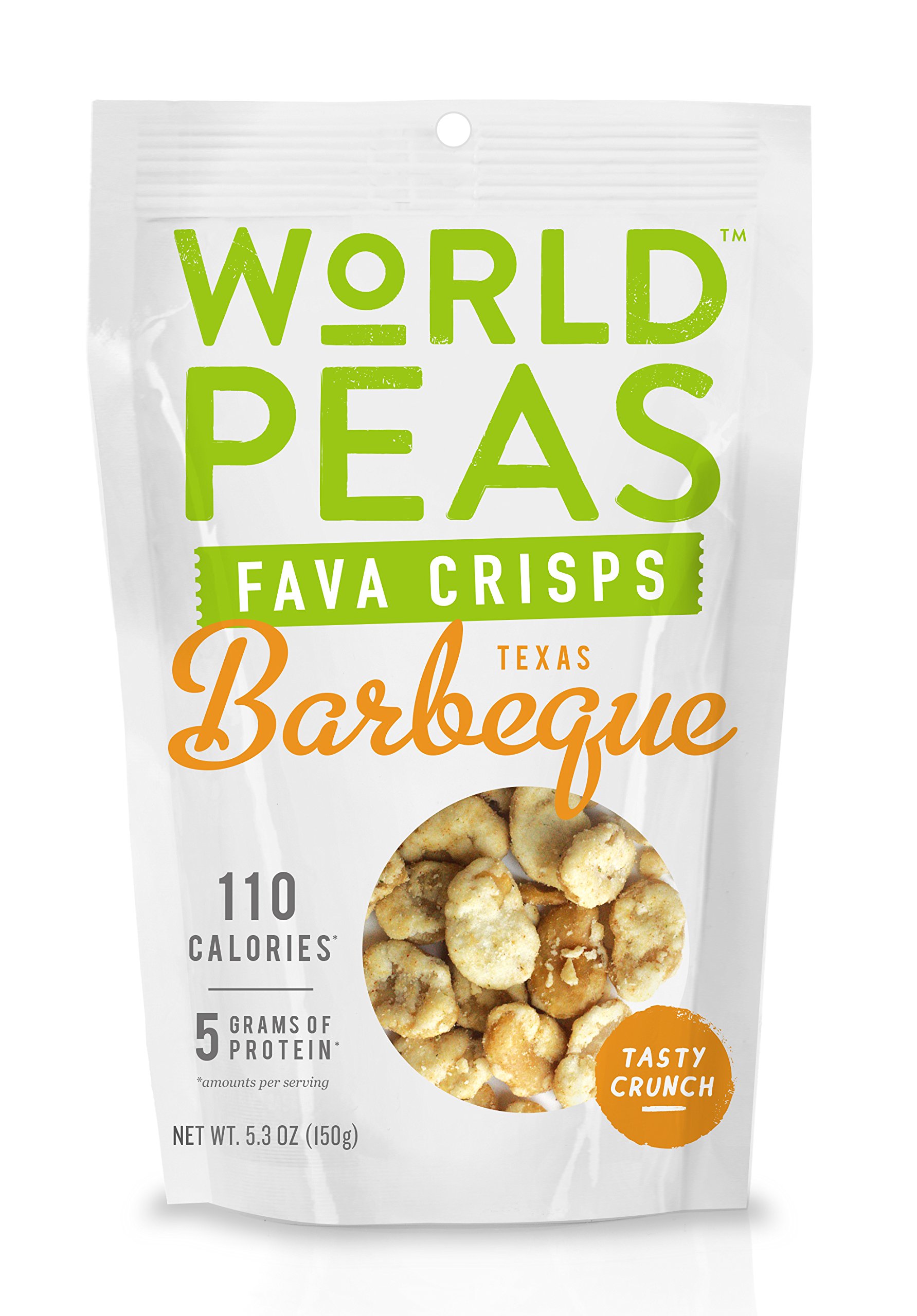 World Peas Fava Bean Crisps, Texas BBQ, 5.3 Ounce