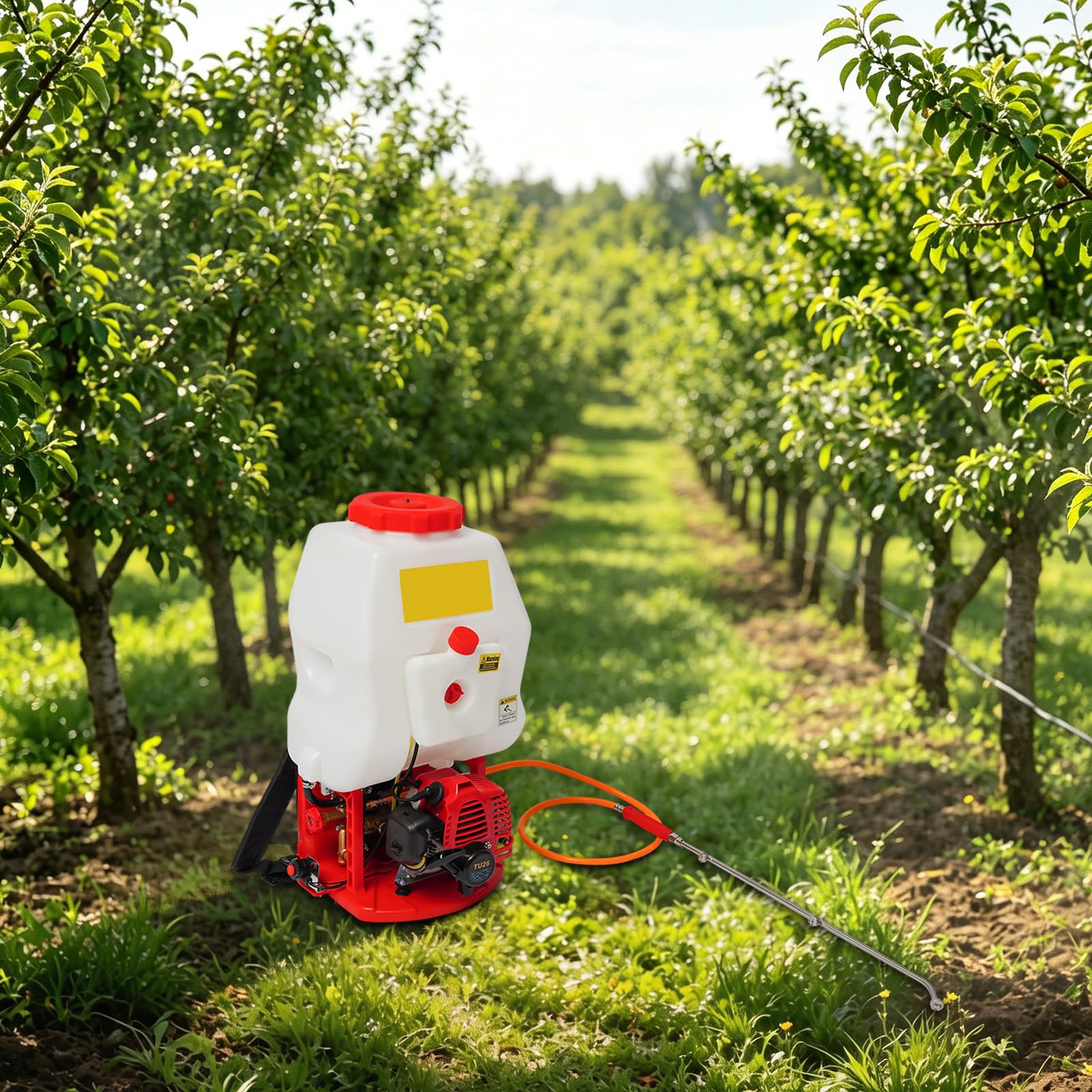 Pulverizador trasero de gasolina de 20 L con motor de 25,4 cc de 2 tiempos, potente pulverizador de motor y herbicida, pulverizador versátil para agricultura y horticultura