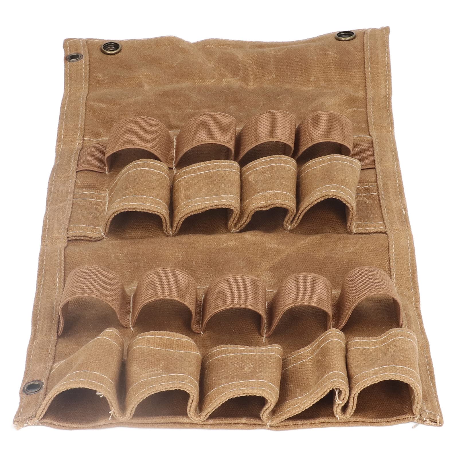 Cocoarm Borsa per Bottiglie di Spezie, Borsa per Bottiglie di Condimento per Esterni in Tela con 9 Slot, Supporto Portatile Pieghevole, Design con Foro per Corda, per Campeggio Barbecue Picnic (Cachi)